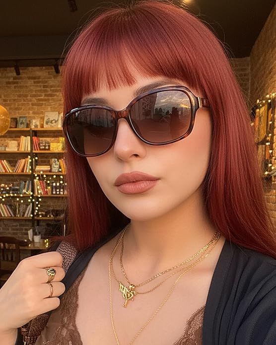 SIPHEW Polarized Sunglasses for Women | Vintage Square Sunglasses w UV400 Protection | Womens Wraparound Shade