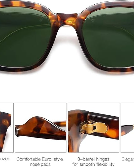 SOJOS Classic Square Polarized Sunglasses Womens Mens Retro Trendy UV400 Sunnies SJ2050