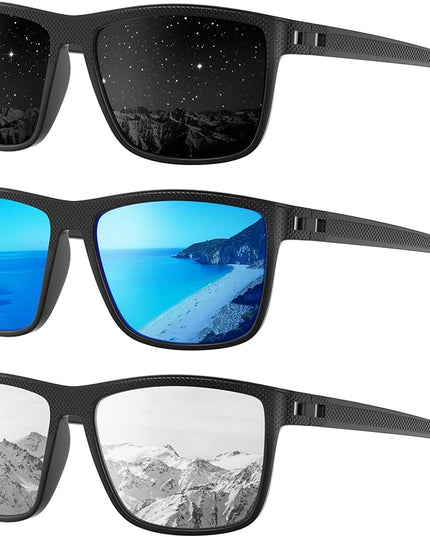 Polarized Sunglasses Men Women, Mens Sunglasses Lightweight UV Sun Glasses for Fishing Driving Golf