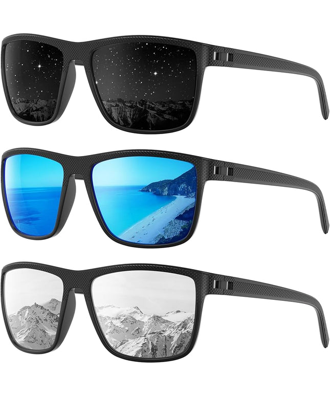 Polarized Sunglasses Men Women, Mens Sunglasses Lightweight UV Sun Glasses for Fishing Driving Golf