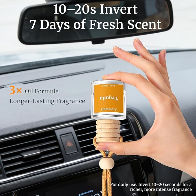 Car Air Freshener Hanging 2 Pack, Aromtopia Pink Beach Essential Oil Diffuser for Cars, Cute Car Accessories for Women & Men Gift, Long-Lasting Car Fragrance