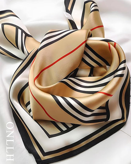 100% Mulberry Silk Scarf for Women Hair Lightweight Square Neckerchief Wrap For Head Scarves 21"