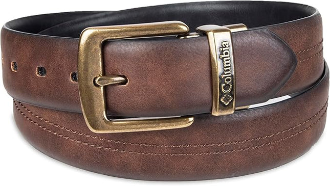 Columbia Men's 2-in-1 Reversible Casual Leather Belt for Versatile Everyday Style