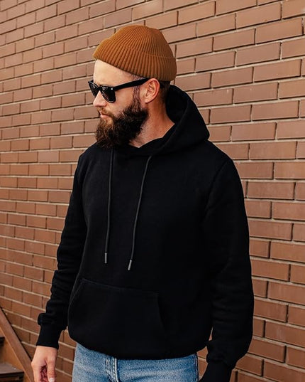 ROYBENS Swag Wool Knit Cuff Short Fisherman Beanie for Men Women, Winter Warm Hats