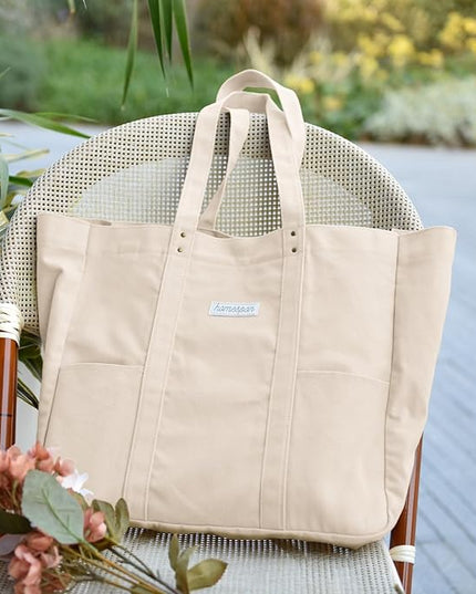HOMESPON Large Canvas Tote Bag for Women Everything Bag with Pockets and Laptop Sleeve
