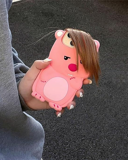 Case Compatible with iPhone 13,Cute 3D Kawaii Funny Ugly Beaver Cartoon Cover with Keychain Soft Silicone Gel Drop Protector Women Girls