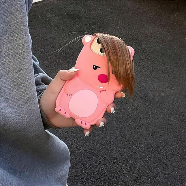 Case Compatible with iPhone 13 Pro Max,Cute 3D Kawaii Funny Ugly Beaver Cartoon Cover with Keychain Soft Silicone Gel Drop Protector Women Girls