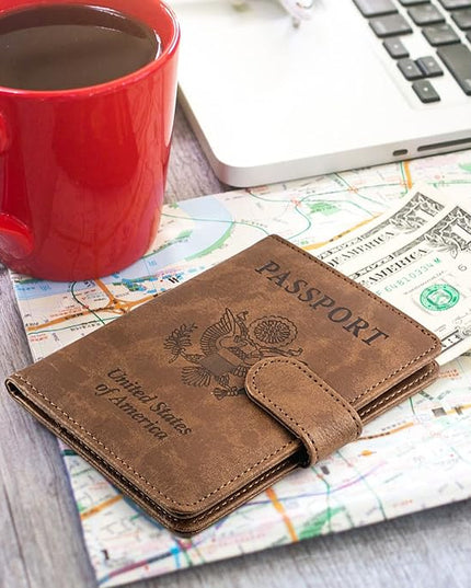 TIGARI Passport Holder for Travel Women Men, PU Leather Waterproof RFID Wallet Cover Case Sleeve, Valentines Day Gifts, Vacation Plane Cruise Travel Document Organizer Essentials