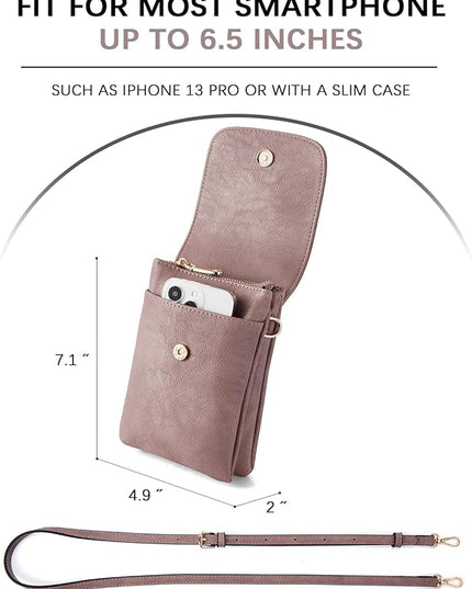 BOSTANTEN Vegan Leather Small Crossbody Bags for Women Designer Cell Phone Bag Wallet Purses Adjustable Strap