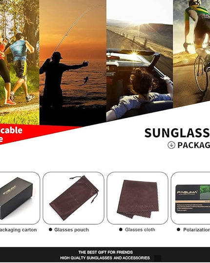 FAGUMA Polarized Sports Sunglasses For Men Cycling Driving Fishing UV400 Protection