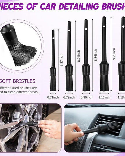 16 Pcs Windshield Cleaner Tool, Car Cleaning Kit with Various Detailing Brushes Set Spray Bottle Cleaner Towel Cleaning Gel Accessories Car Interior Detailing Kit for Windows Vents(Purple)