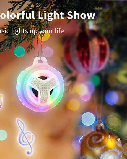 EBODA Bluetooth Shower Speaker, Portable Bluetooth Speakers, IP67 Waterproof Wireless Speaker with LED Light, 2000mAh, True Wireless Stereo, for Men and Women, Unique Music Gifts