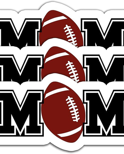 (3Pcs) Football Mom Sticker Decals – Waterproof Vinyl Decal for Laptop Phone Case Scrapbook Water Bottle, Tumbler – Cute Football Accessories for Moms, Mama, Mother, Football Lovers, 3" x 2.6"