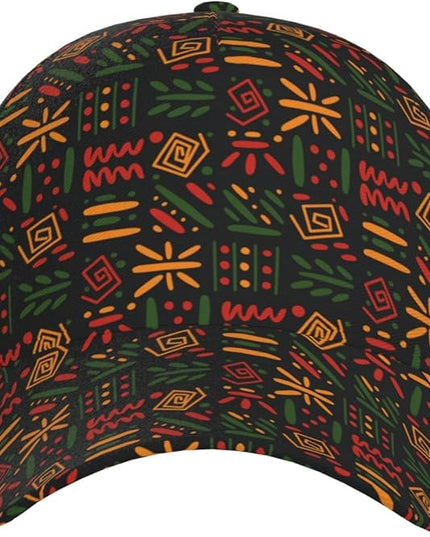 African Ethnic Tribal Style Baseball Cap for Men Women, Fashion Adjustable African Hat Casual Trucker Hats Sun Caps