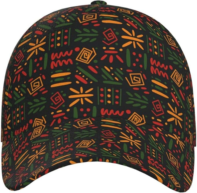 African Ethnic Tribal Style Baseball Cap for Men Women, Fashion Adjustable African Hat Casual Trucker Hats Sun Caps