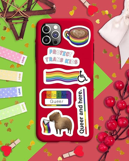 BulbaCraft 100Pcs Queer Stickers for Water Bottle and Laptop - Queer Party Supplies & Decorations, Waterproof Vinyl Decals, LGBTQ+ and Pride Stickers, Gifts for Women & Men