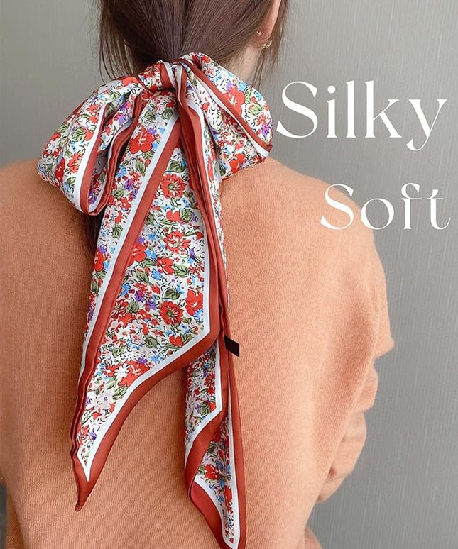 Dailyacc Hair Scarf for Women Fashion Silky Satin Headscarf Wrap Breathable Lightweight Neck Scarves For Handbag