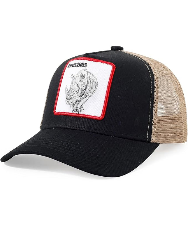 Classic Unisex Various Animal Series Embroidery Farm Adjustable Mesh Snapback Trucker Hat