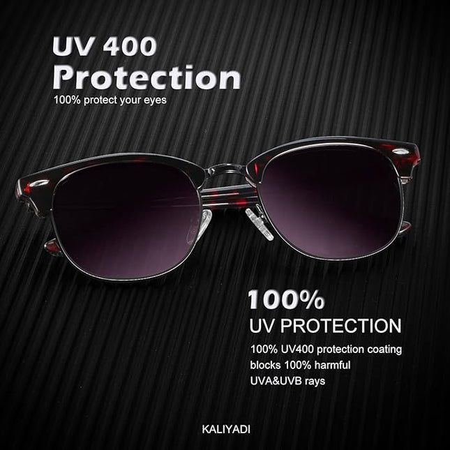 KALIYADI Polarized Sunglasses for Men and Women Semi-Rimless Frame Driving Sun glasses UV Blocking