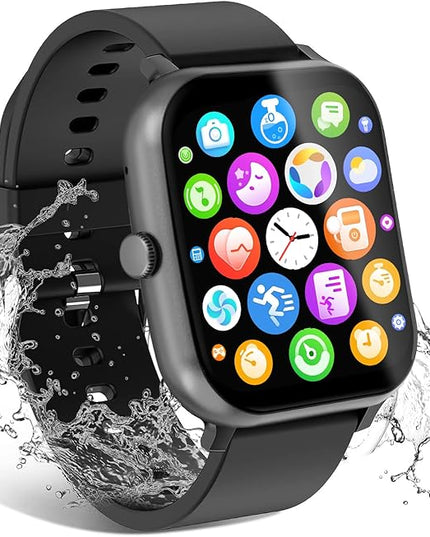 Smart Watch for Men Women Compatible with iOS Android Phone, 1.83" Full Touchscreen IP68 Waterproof Smartwatch,Fitness Tracker with Make/Recive Call 123+ Sport Modes Heart Rate/Sleep Monitor