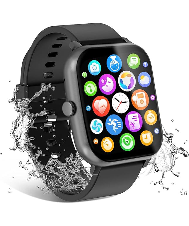 Smart Watch for Men Women Compatible with iOS Android Phone, 1.83" Full Touchscreen IP68 Waterproof Smartwatch,Fitness Tracker with Make/Recive Call 123+ Sport Modes Heart Rate/Sleep Monitor