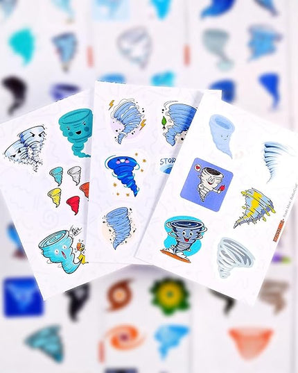 BulbaCraft Tornado Stickers for Water Bottle and Laptop - ' Weather Party Supplies & Decorations, Waterproof Vinyl Storm Decals, Exciting Tornado Stickers Laptop Decals, Gifts for Women & Men