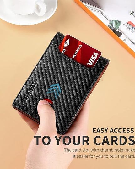 RUNBOX Wallet for Men Slim 11 Credit Card Holder Slots Leather RFID Blocking Small Thin Men's Wallet Bifold Minimalist Front Pocket Large Capacity Gift Box