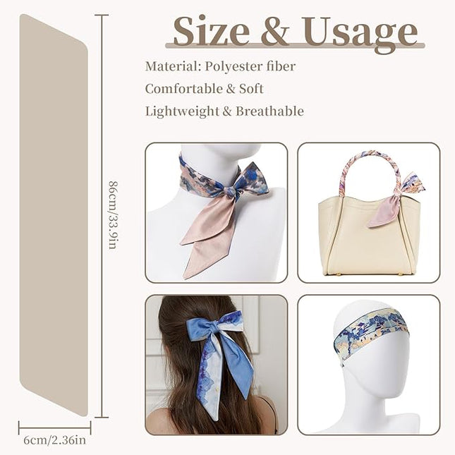4 Pack Purse Scarf Handbags Skinny Twill Hair Scarves Narrow Neck Scarf Band Women Fashion Accessories Bag Charms