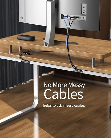 Delamu 6 Pack Safe 15.7in Tidy Cable Management Solution, Protect Kids Pets with Home Office Cable Management Under Desk, Cable Organizer, Cable Management Kit, Cord Organizer for Desk, White