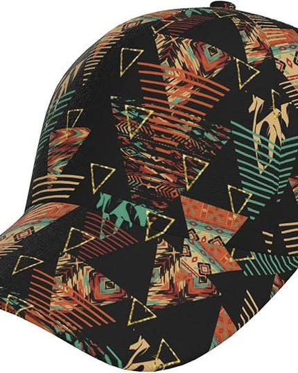 African Ethnic Tribal Style Baseball Cap for Men Women, Fashion Adjustable African Hat Casual Trucker Hats Sun Caps