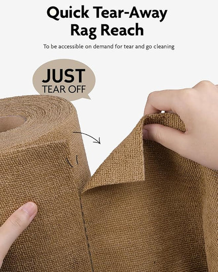 Fantasticlean Microfiber Cleaning Cloth Roll -40 Pack, Tear Away Microfiber Towels, 12" x 12", Reusable, Washable, Scratch Free, Ultra Absorbent for All-Around Cleaning Supplies (TAN)