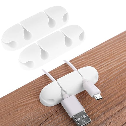 Cable Clips 3PCS Cord Wire Organizer Cable Management Holders 4 Hole Silicone Cable Harness USB Charging Accessory Cable Holder for Office and Home Desk