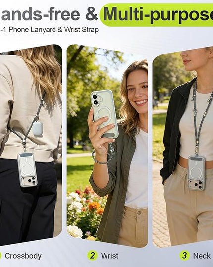 Phone Lanyard & Phone Wrist Strap, 3 in 1 Adjustable Anti Theft Phone Strap for Travel Hiking Cycling Climbing