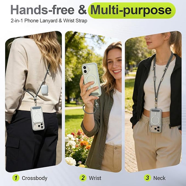 Phone Lanyard & Phone Wrist Strap, 3 in 1 Adjustable Anti Theft Phone Strap for Travel Hiking Cycling Climbing