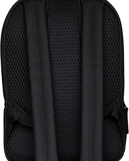 RAINS Book Daypack Large Black Laptop Backpack for Men and Women, Waterproof Black Minimalist Commuter Bag with 15”-16"