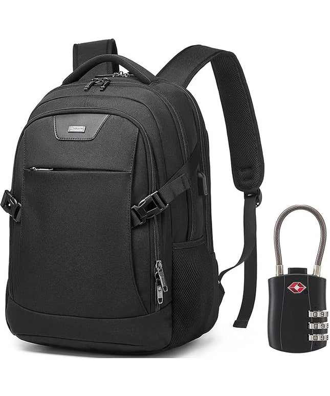 DUSLANG Anti-Theft Laptop Backpack, Black, 15.6-14-13 Inch Laptop Sleeve, USB Charging Port and Black TSA Lock