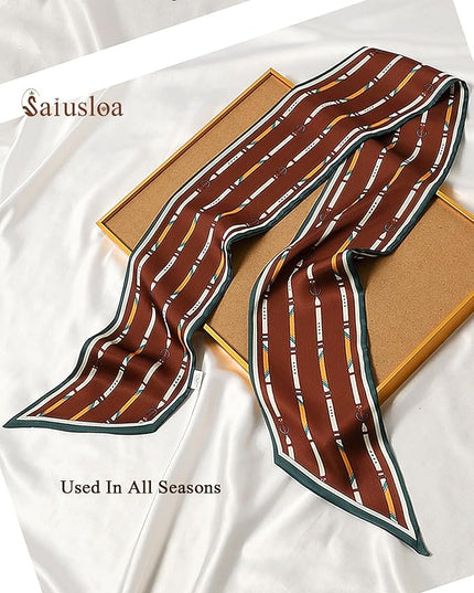 Purse Scarf For Handbags Head Scarves For Women's Hair Bags Scarfs Long Skinny Scarves Fashion Silky