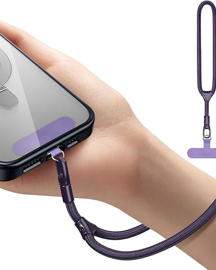 Dadanism Phone Wrist Strap, Universal Adjustable Hand Wrist Strap Lanyard for iPhone 17 and Most Smartphones, Multifunctional Patch Lanyard with Phone Tether Tab for Women and Men, Dark Purple