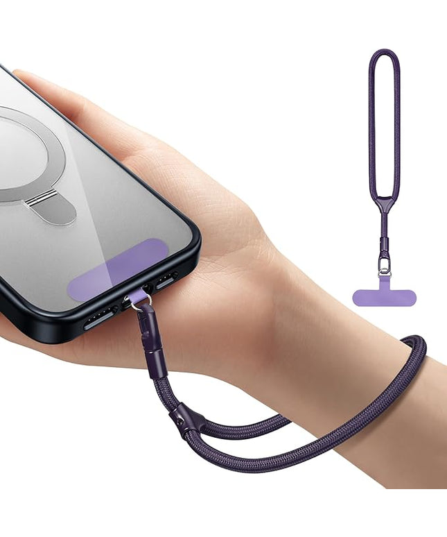 Dadanism Phone Wrist Strap, Universal Adjustable Hand Wrist Strap Lanyard for iPhone 17 and Most Smartphones, Multifunctional Patch Lanyard with Phone Tether Tab for Women and Men, Dark Purple