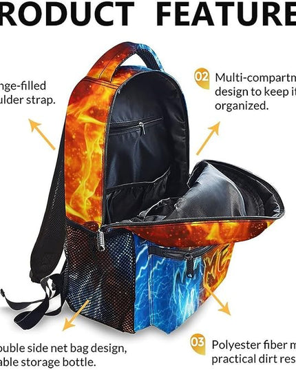 Kids Backpack for Boys Custom Hockey Schoolbag for Kindergarten Elementary Primary, Durable School Supplies