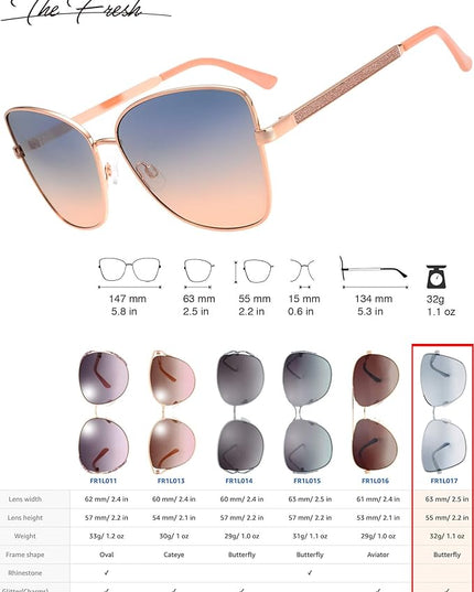 The Fresh Classic Crystal Elegant Women Beauty Design Sunglasses Gift Box
