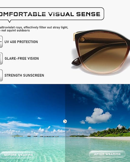 Trendy Cat Eye Sunglasses for Women Fashion Cateye UV400 Protection Glasses CL22017