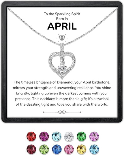 TRYNDI Birthstone Necklace for Women - Infinity 12 Months Birthstone Necklace, Christmas Gifts for Wife, Daughter, Girlfriend, Mom - Mother’s Day, Valentine’s, Anniversary, Birthday Gift for Her