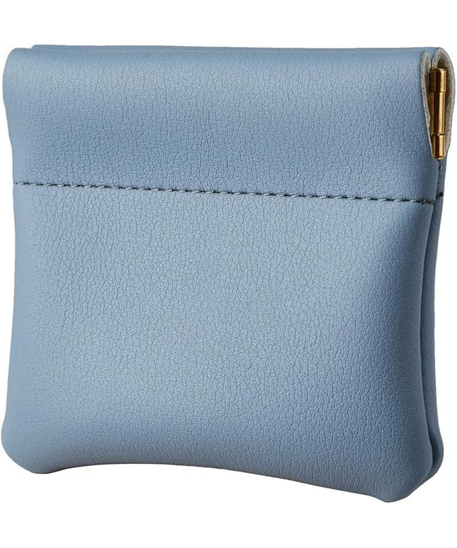 ZYLOXAR Squeeze Coin Purse Genuine Leather Wallet Compact Change Holder Travel Pouch for Women Gift Box (Blue)