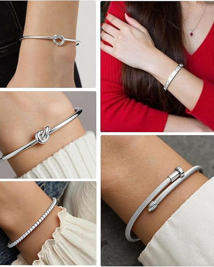 18 K Gold Plated Love Bangle Bracelet Stack Cuff Jewelry for Women Jewelry Set for Women Gift with Box