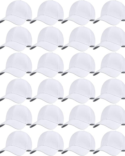 Handepo 24 Pcs Blank Baseball Cap Adjustable Back Strap Plain Blank Camouflage Hat Unisex Baseball Cap for Trucker Men Women