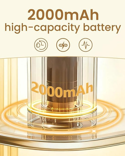 Waterless Nebulizing Essential Oil Diffuser, Real Glass and Solid Wood Portable Rechargeable Aroma Diffuser for Home Office Car, Luxury Gift Set with 10ml Lemon Oil