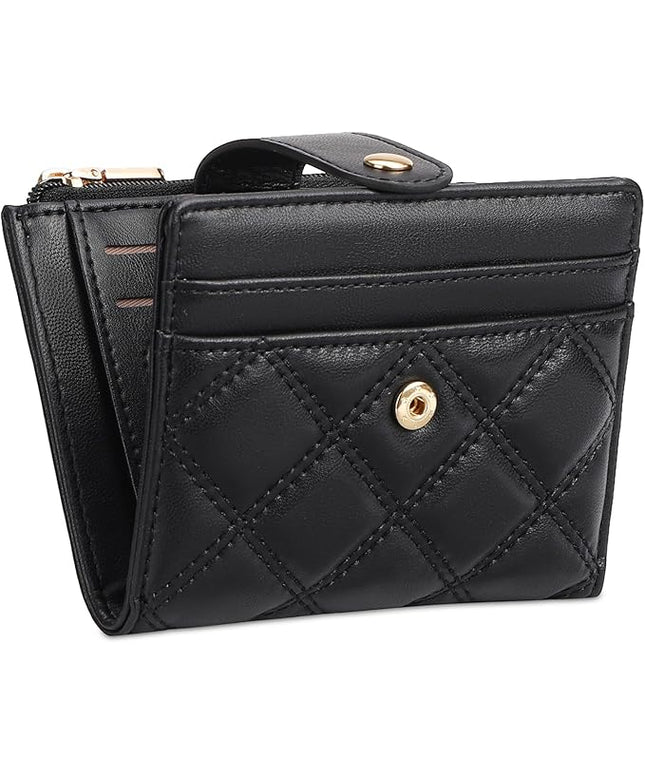 FALAN MULE Small Wallets Woman Leather Bifold RFID Blocking Card Holder With Zipper Coin Pocket