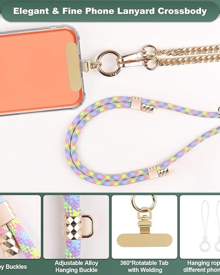 Phone Lanyard Crossbody, Adjustable Cell Phone Lanyard Neck Strap for All Phones, Universal Skin Friendly Phone Strap Crossbody for Women and Men