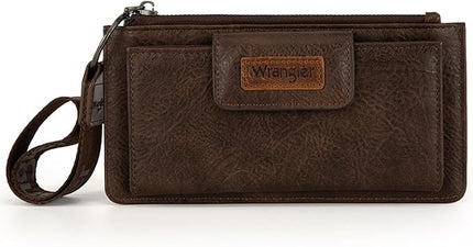 Montana West X Wrangler Minimalist Wallet Women Card Cases & Money Organizers Wristlet with Wallet Large Clutch with Coin Purse Smooth Zipper and Rfid Lining